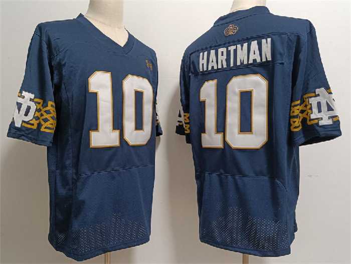Mens Notre Dame Fighting Irish #10 Sam Hartman Navy With Name Limited Stitched Jersey->notre dame fighting irish->NCAA Jersey
